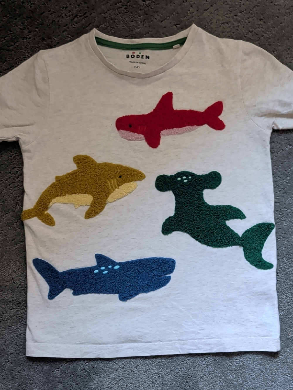 Mini Boden Bouclè Shark Tee - Picture 2 of 4